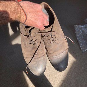Clark’s Mens Wallace 4 Eye Brown 62229 Suede Leather Dress Oxfords Shoes Size 10